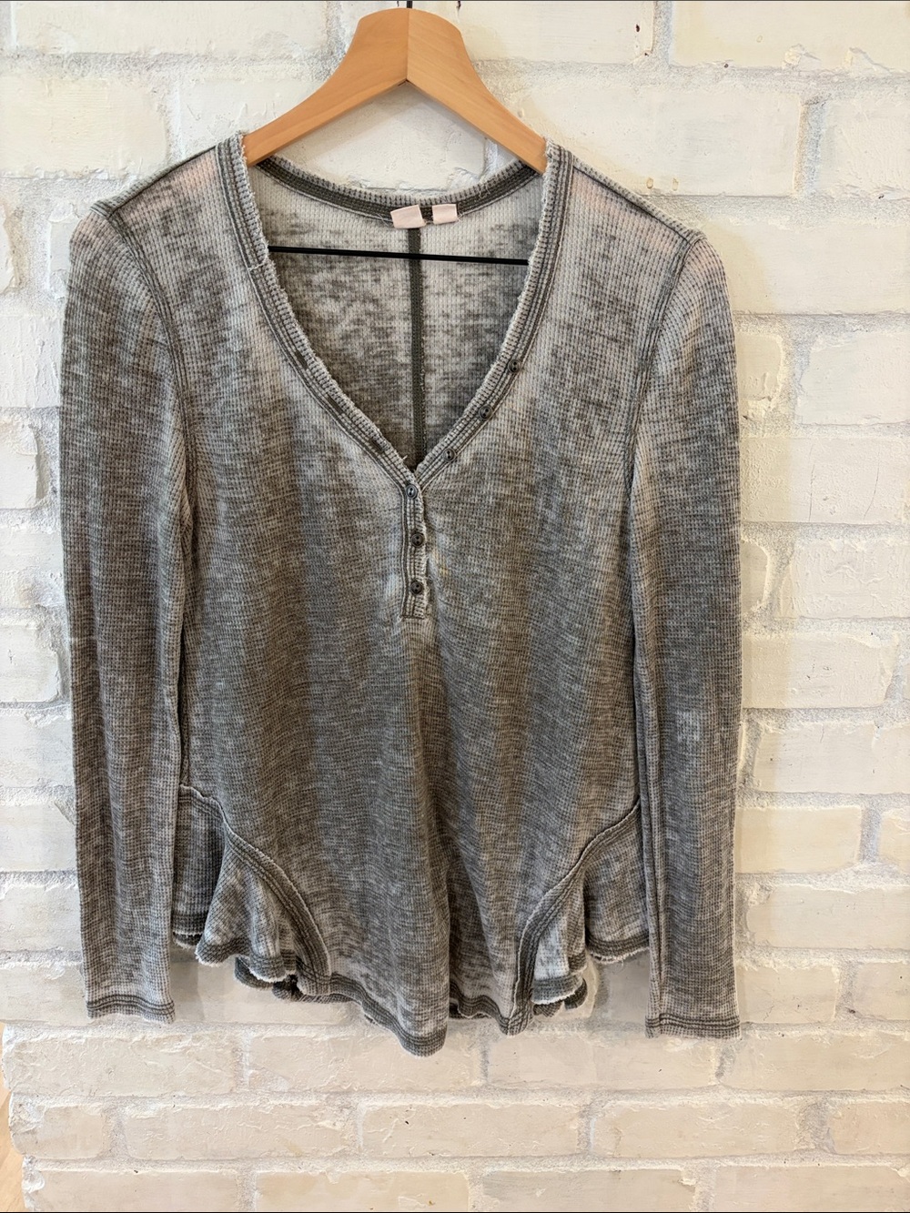 Melrose and Market long-sleeve waffle knit henley